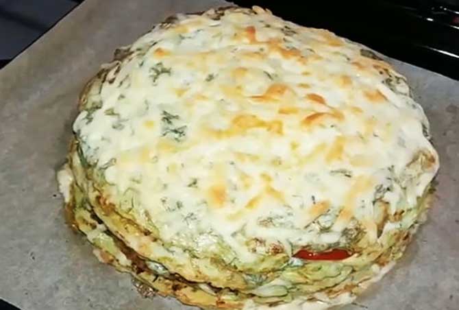 рецепт помидорно-сырного торта из кабачков