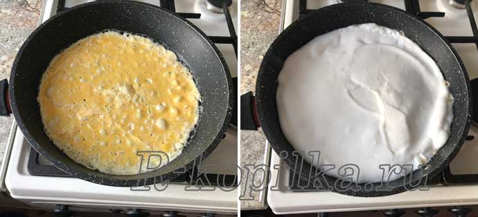 как сделать омлет пышным и высоким на сковороде